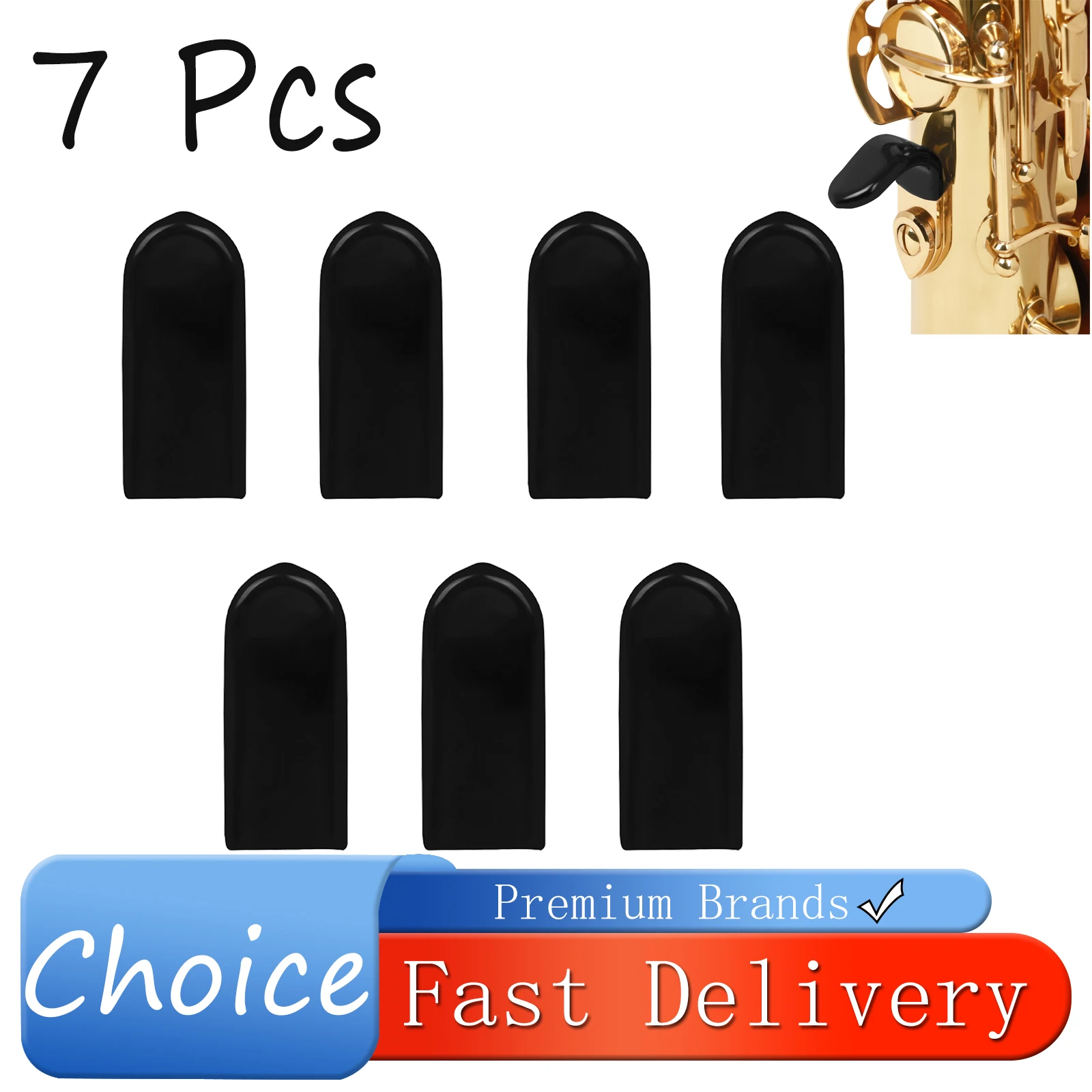 SLADE 7Pcs Saxophone Finger Pad Resilient Thumb Rest With Sax Silicone Finger Holder Woodwind Instrument Parts & Accessories