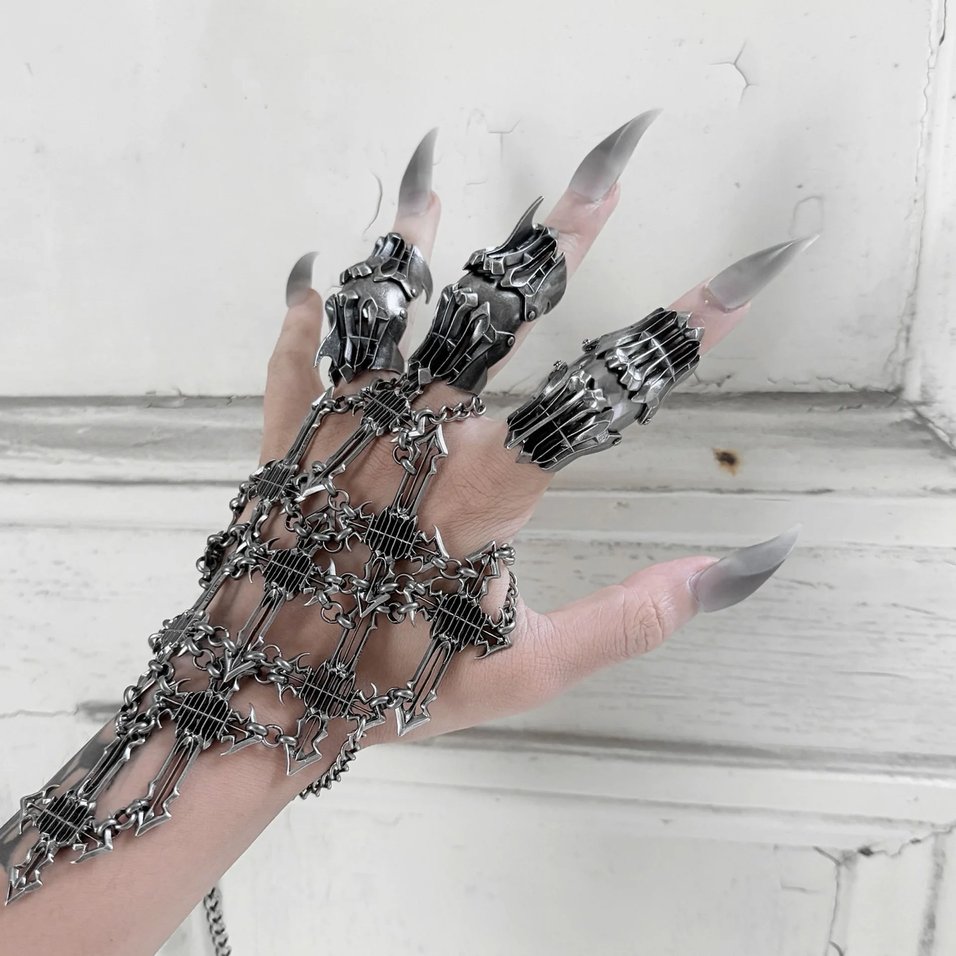 Vintage Armour Joint Ring, Skeleton Knuckle Ring, Dark Punk Unique Designer Jewellery