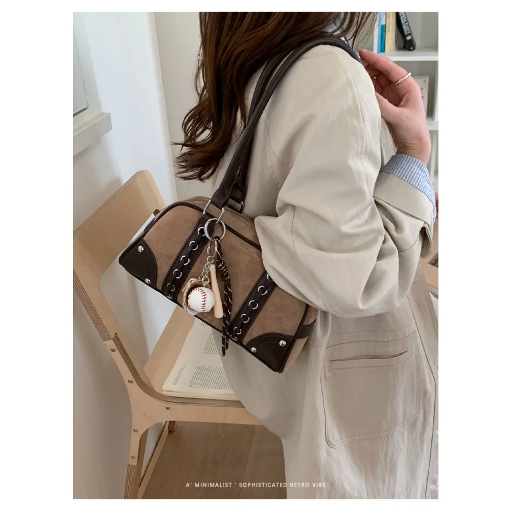 

Fashion New Women's Handbag Suede Shoulder Underarm Bag Commuter All-match Niche Shoulder Bag