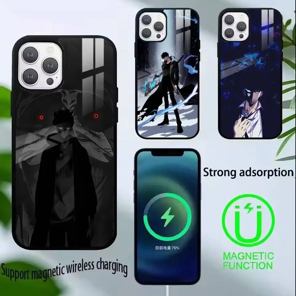 

Solos S-Sung J-Jin woo Leveling Phone Case For iPhone17,16,15,14,13,12,11 Plus,Pro Supports Magnetic Wireless Charging