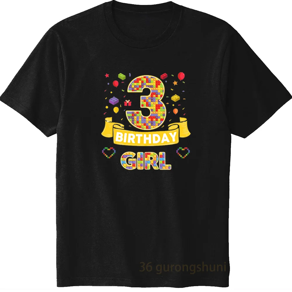 Kids T Shirt baby Clothes children 100% Cotton shirts 4 5 6 Birthday boys T-shirts Building Blocks black tshirt summer tops Tees