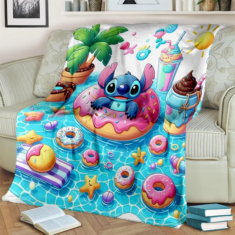 2025, neue Disney-Cartoon-Stich-Geschenk, weiche Flanelldecke, Überwurfdecke, bequeme Decke für Picknickbetten, Sofa, Zuhause, Schlafzimmer, Kind