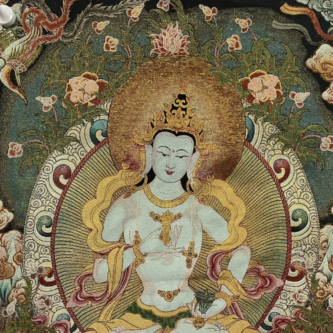 Diamond Embroidery Buddhist Portrait Cross Stitch White Tara Buddha Mural Canvas Painting Wall Decoration Painting