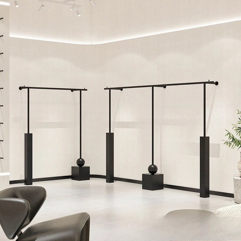 Clothing store display rack stainless steel black paint hanger