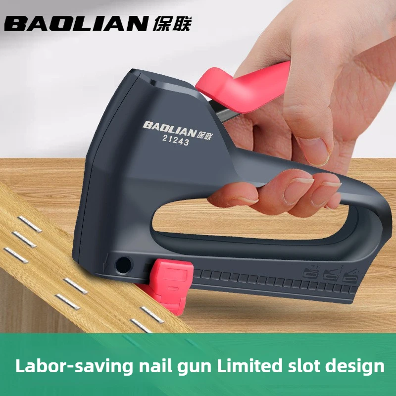 BaoLian Manual Nailing Gun for Woodworking Light Duty Upholstery Stapler for Home DIY Decoration Special Air Nail