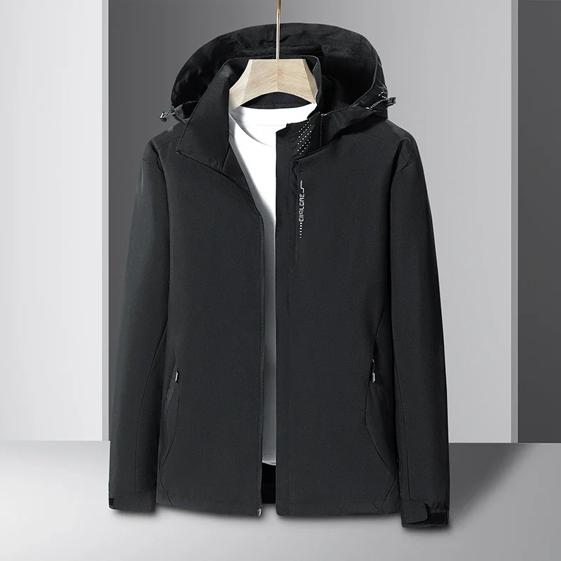 New 2026 Spring and Autumn Men's Outdoor Windproof and Waterproof Hooded Jacket Men Techwear Detachable Hat Jackets for Men