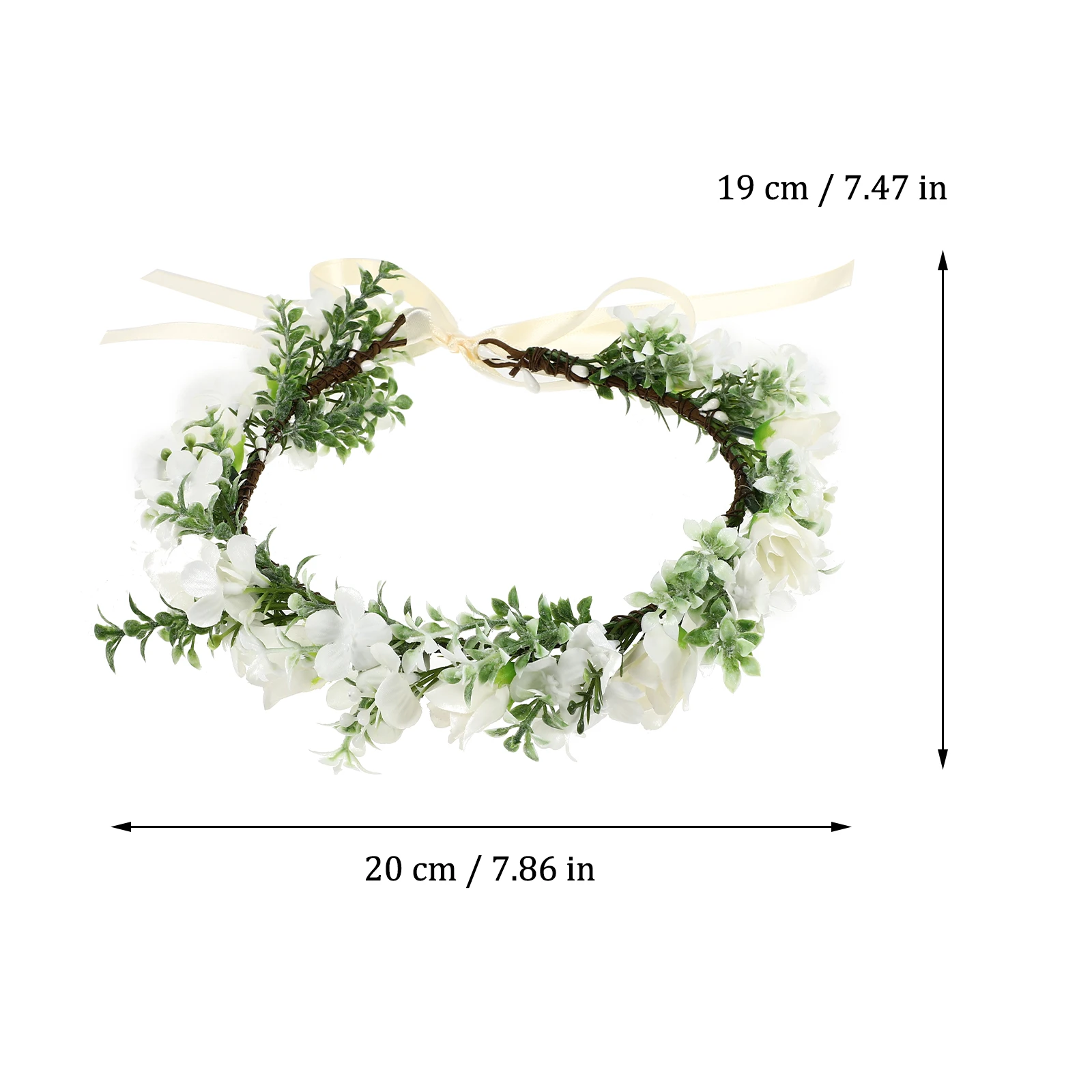 

Rose Garland Headdress Bridal Shower Headband Flower Hairband Floral Attractive for Women Plastic Headpiece Daily Wear