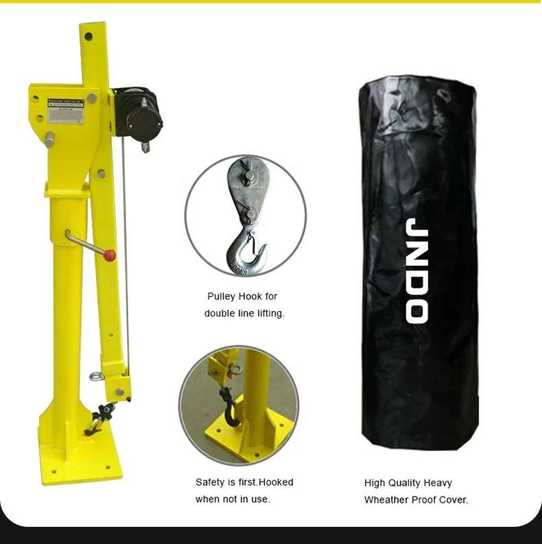 For 12/24v 500kg mini electric swivel truck cranes mounted winch pickup truck cranes