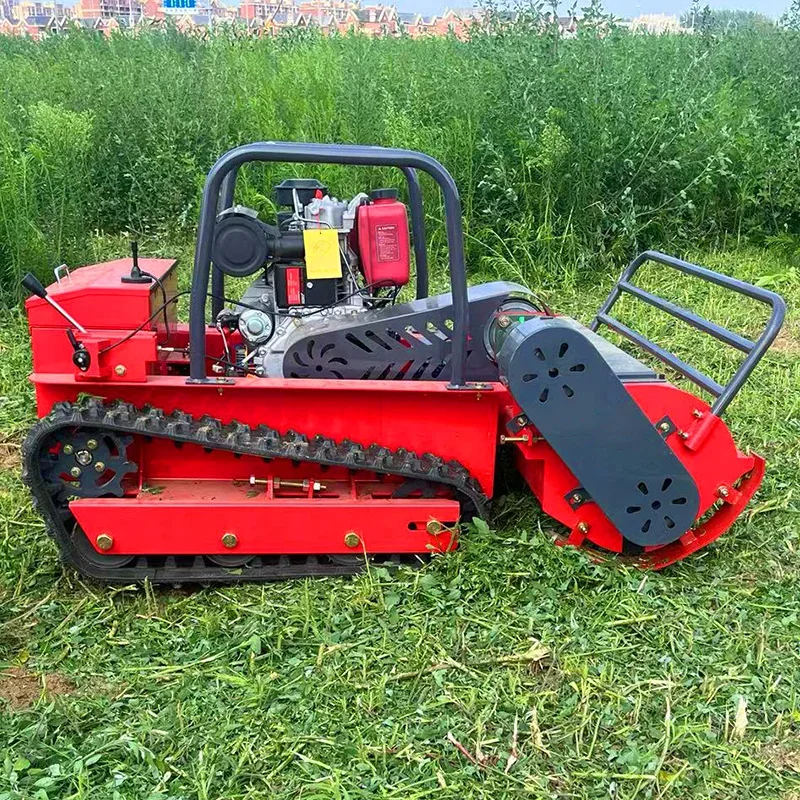 80cm 100cm 120cm Grass Cutter Powerful Diesel Engine Home Garden Use Remote Control Lawn Mower