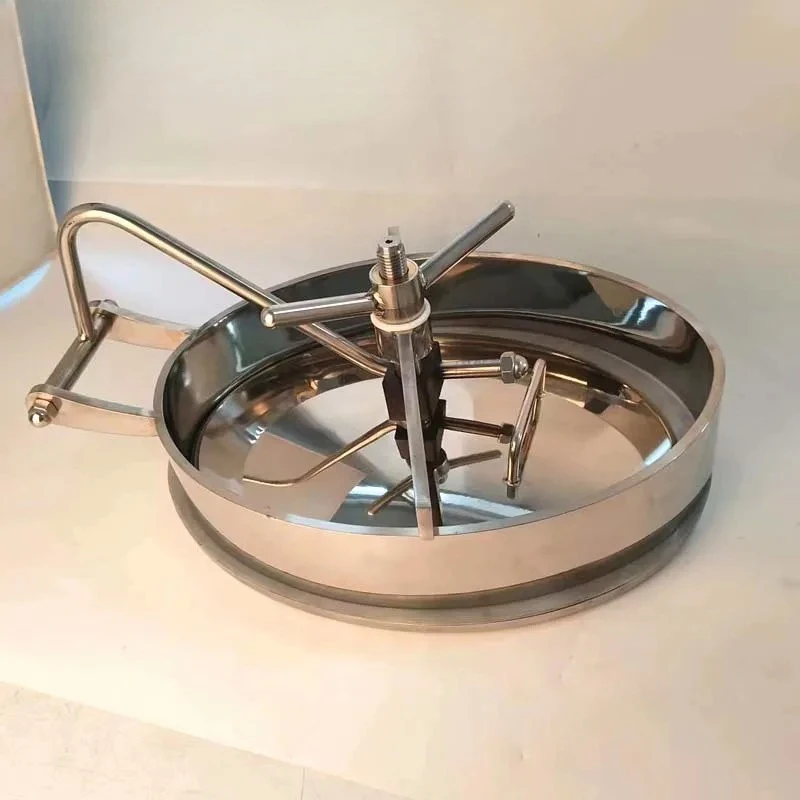 Sanitary Grade 304 Stainless Steel Quick Open Square Manhole Inner Mirror Finish Oval Cover for Pressure Equipment