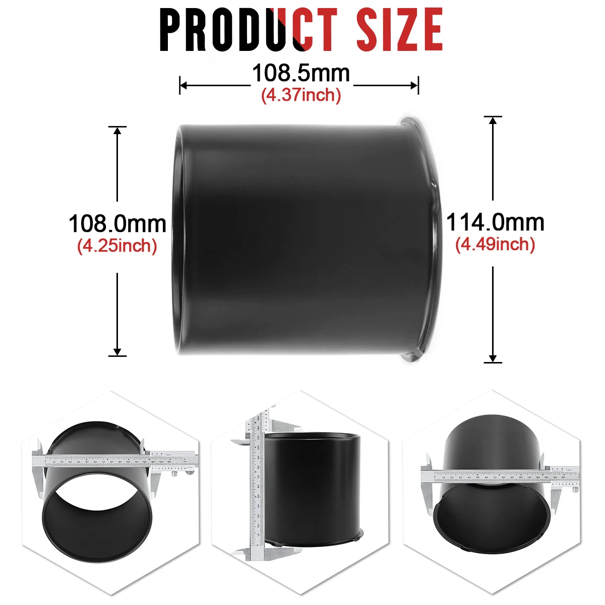 RhinoTuning 2/4 szt. 108mm/4,25" piasta 108mm/4,25 "H otwarty koniec Push przez kołpaki centrujące do przyczep ciężarowych SUVy RV felgi