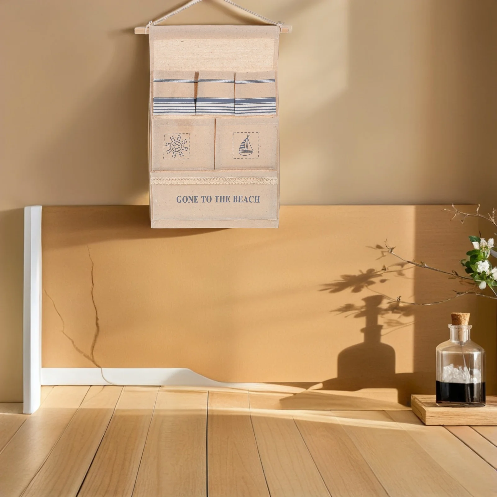 

Wall Mounted Hanging Storage Bag Minimalist Multi Pocket Fabric Organizer For Office Dormitory Bathroom Wall File Storage