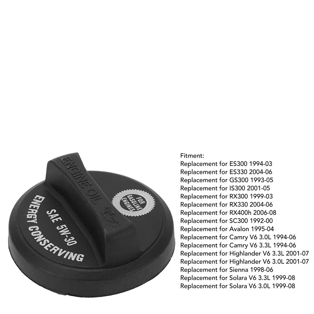 Black Oil Filler Cap ABS 12180 46031 Engine Oil Cap for ES300 / GS300 / IS300 / SC300 / Camry V6 3.0L / Solara V6 3.3L