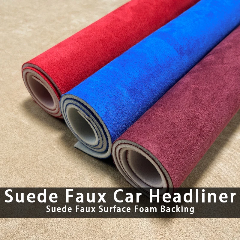 

254x140cm Suede Car Headliner Car Roof Fabric Sponge Backing for Auto Interior Modification Truck Ceiling Repair Decoration DIY