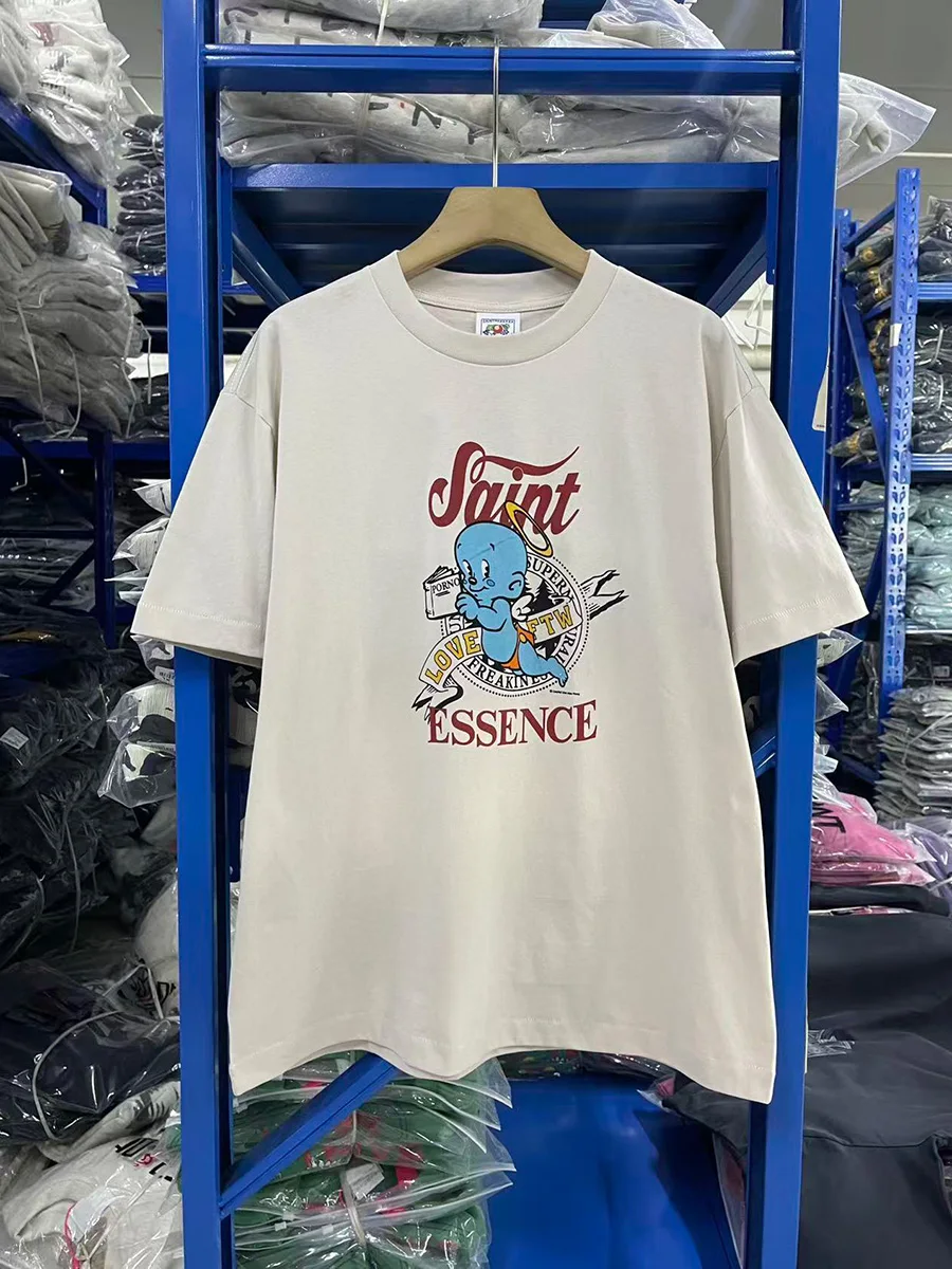 

American High Street Cartoon Kids Letters Loose Casual Short Sleeve T-Shirt for Boys Breathable Cotton Summer Fashion T-Shirt