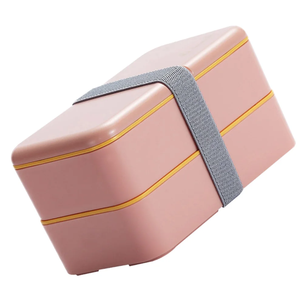

1pc Eco-Friendly Double Layer Leak-Proof Portable Lunch Container Heat Resistant Food Safe Stackable Lunchbox For