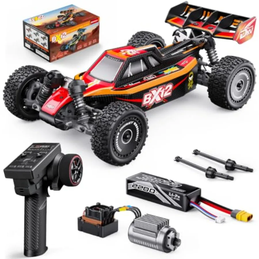 Off-road RC buggy for adults: brushless motor, black chassis, 42 MPH speed, 3S 2200 mAh battery, 4x4 drivetrain, ideal beginner