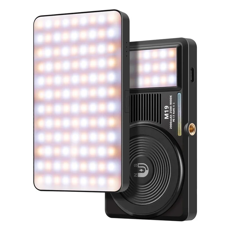 Luz de relleno de bolsillo magnética LED M19, 2500-9000K, con boca de tornillo 1/4, para Selfie de teléfono móvil, transmisión en vivo, fotografía de cámara, novedad