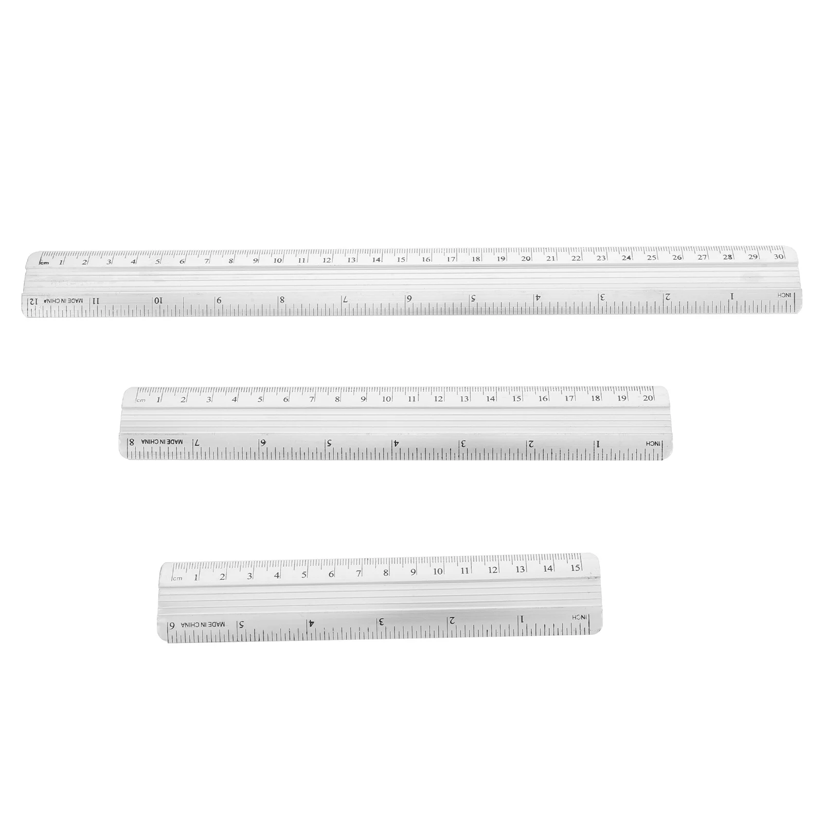 6Pcs Aluminum Alloy Ruler Set Precision Straight Edge for Drawing Measuring Drafting Architecture Engineering School Office Use