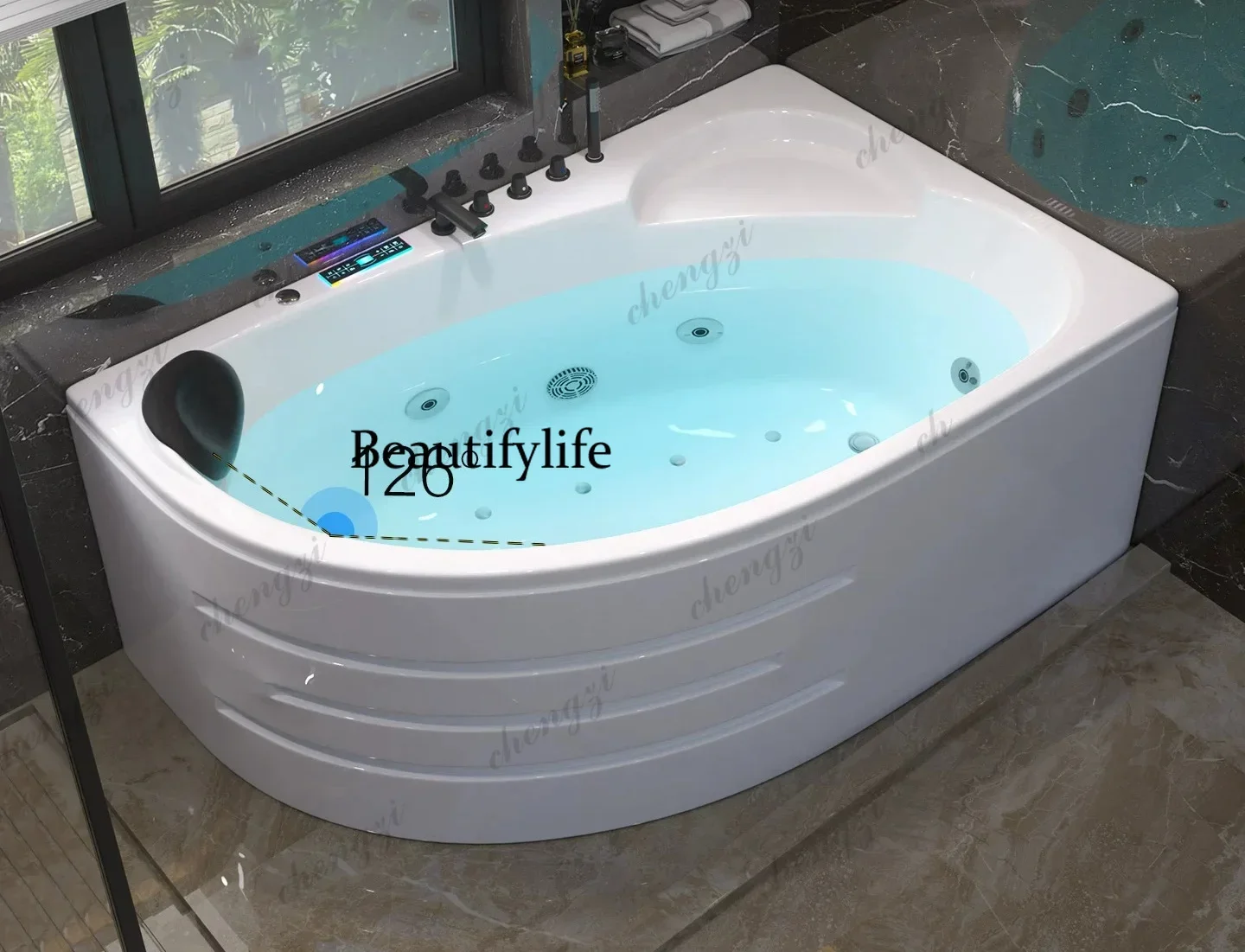 a68Acrylic smart constant temperature surf massage heating special-shaped bathtub corner household small apartment
