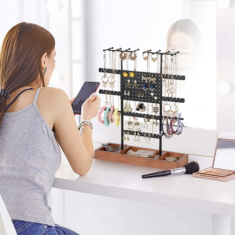 7 Tiers Self-Designed Jewelry Display Rack Earring Jewelry Rack Earring Storage Necklace Rack Jewelry Storage Durable