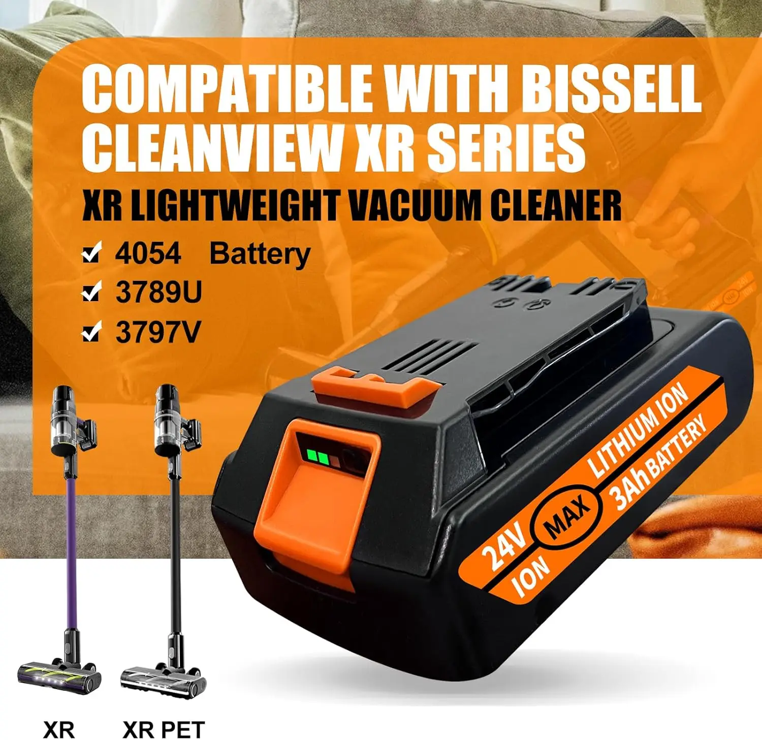 (2 قطعة) بطارية صب aspirateur Bissell، استبدال صب CleanView XR 4054 3789U، 3797V، بطارية 24V 3,0Ah #6