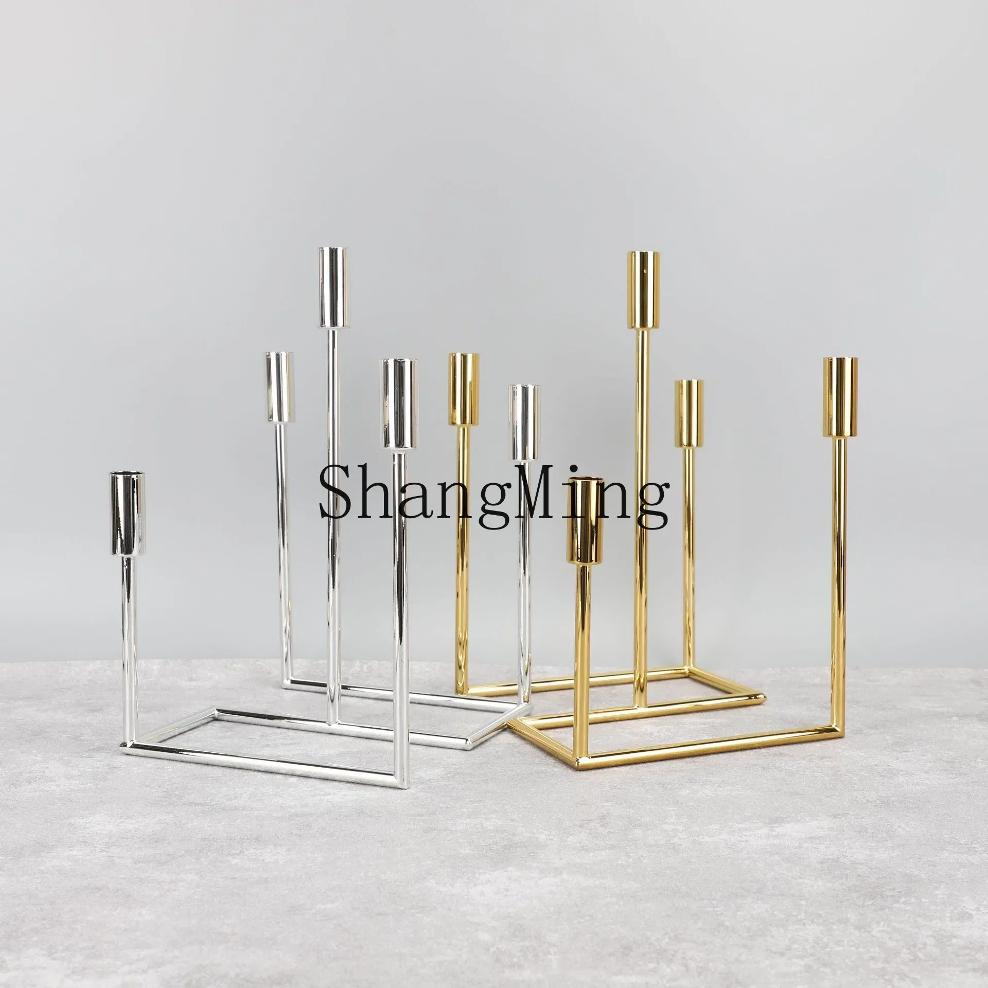

CLL simple creative metal combination candlestick study desktop decoration ornament