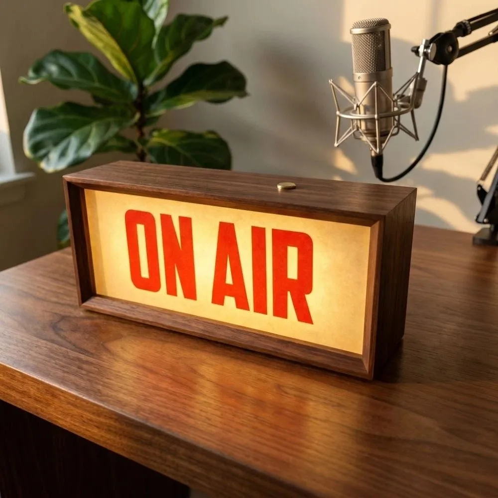 Broadcast ON AIR Sign USB plug in Wall Mount Recording Warning Indicator Lamp Light Up Design Desk Mount