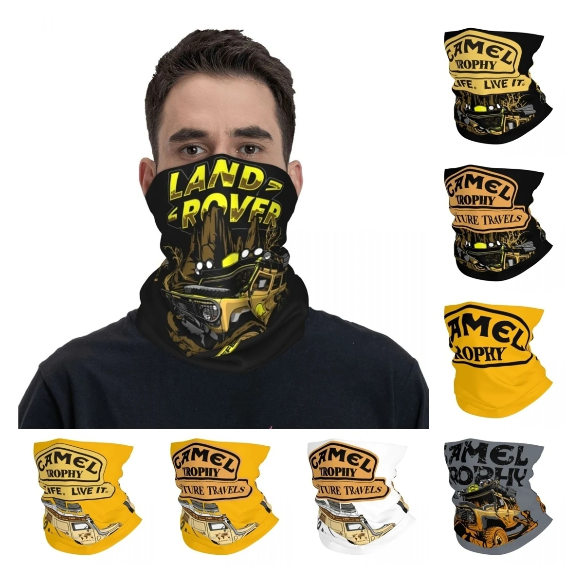 

Camel Trophy Off Road Car Bandana Neck Cover Printed Defender 110 Overland Mask Scarf Multifunctional Headband Running Windproof