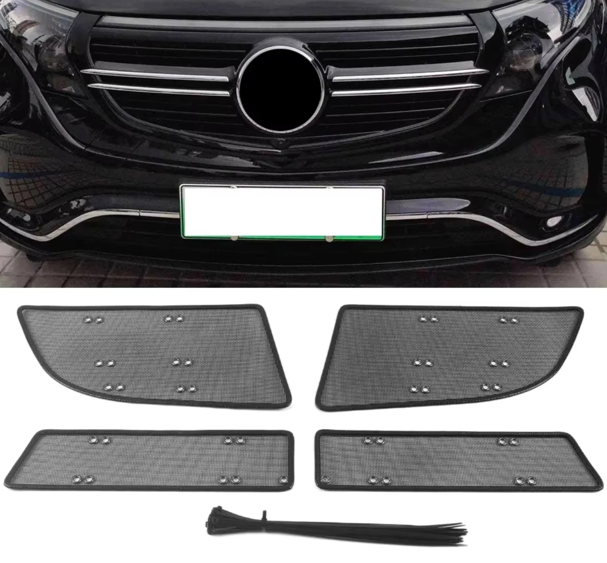 For Mercedes-Benz EQC 2020 2021 2022 2023 2024 Car Accessories Front Grille Insert Net Anti-insect Dust Proof Cover Mesh