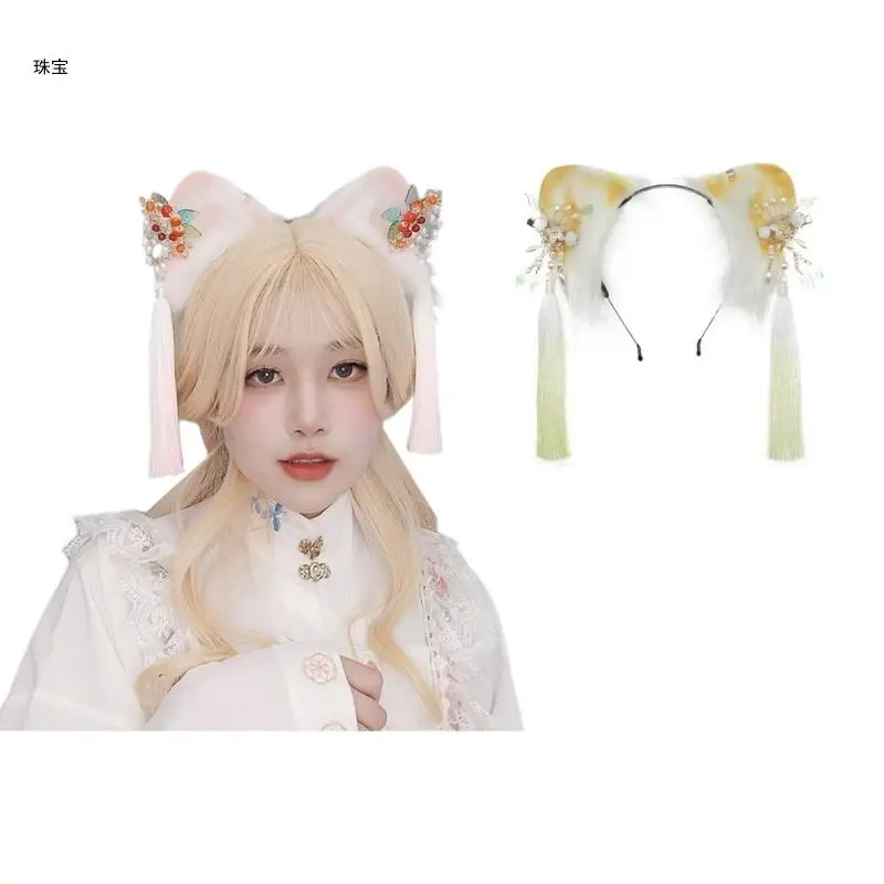 

X5QE Adult Teenagers Cartoon Ears Headband Multi-color Carnivals Hair Hoop