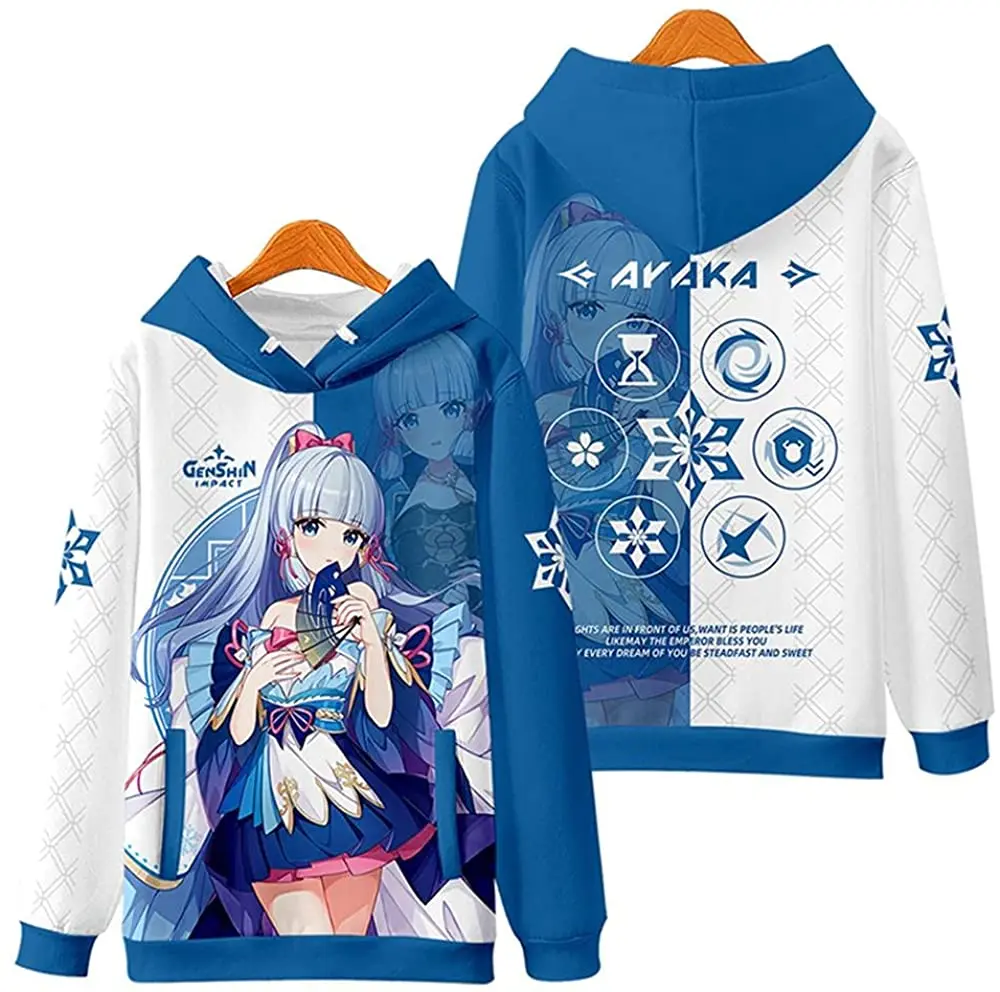 Hoodie Genshin Impact para adultos e crianças, manga comprida, outwear 3D, Harajuku Streetwear, roupas vintage, unissex, plus size