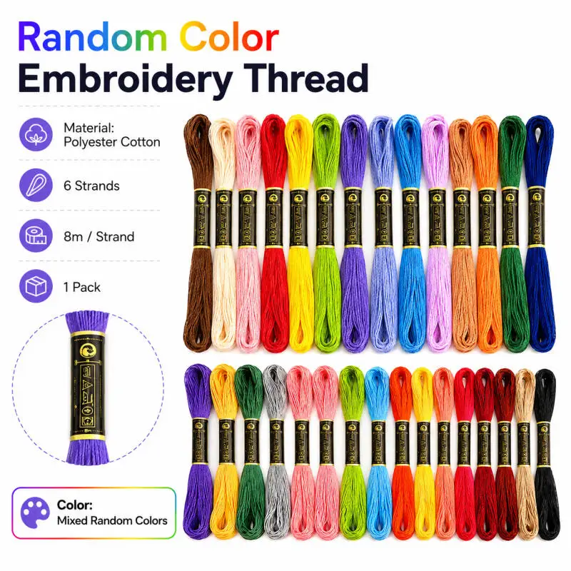 24/36/50/100 Mixed Color Embroidery Threads, Cross Stitch Floss Bundles, Various Colors for DIY Bracelet Making