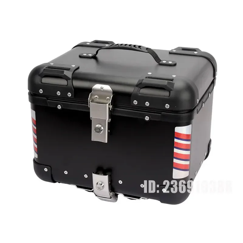 Factory Hot Selling New 40L Motorcycle Top Box Case Lage Trunk Helmet Storage Aluminum Tail Rear Travel Toolbox Universal Access