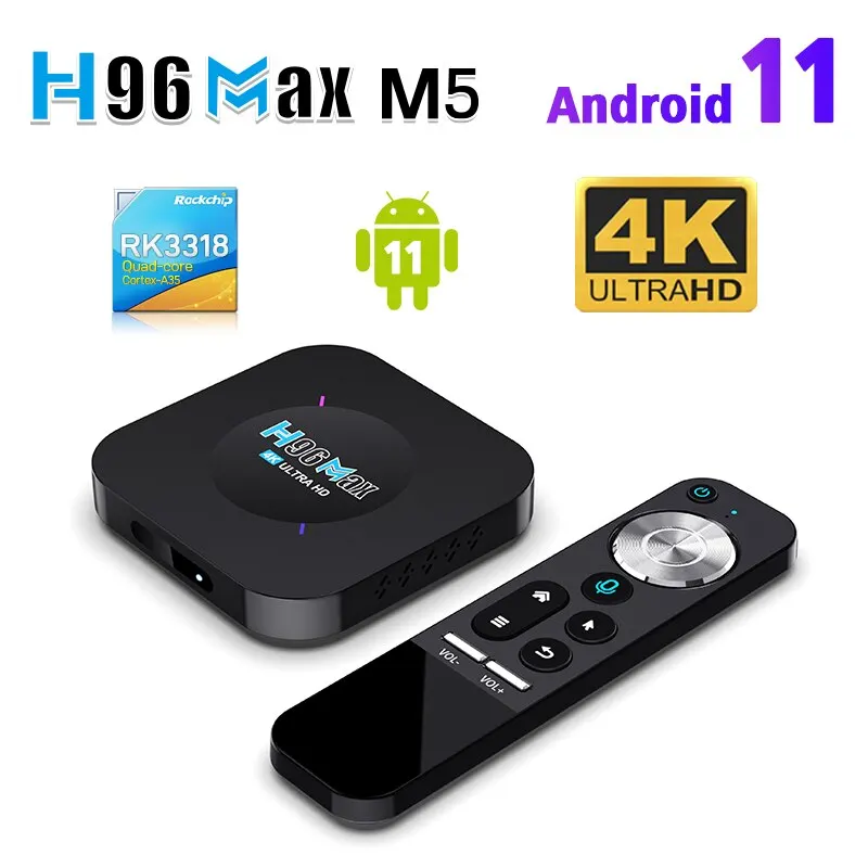 Приставка Смарт-ТВ H96 Max M5, Android 11,0, Rockchip 3318, 4K, Google 3D, BT4.0