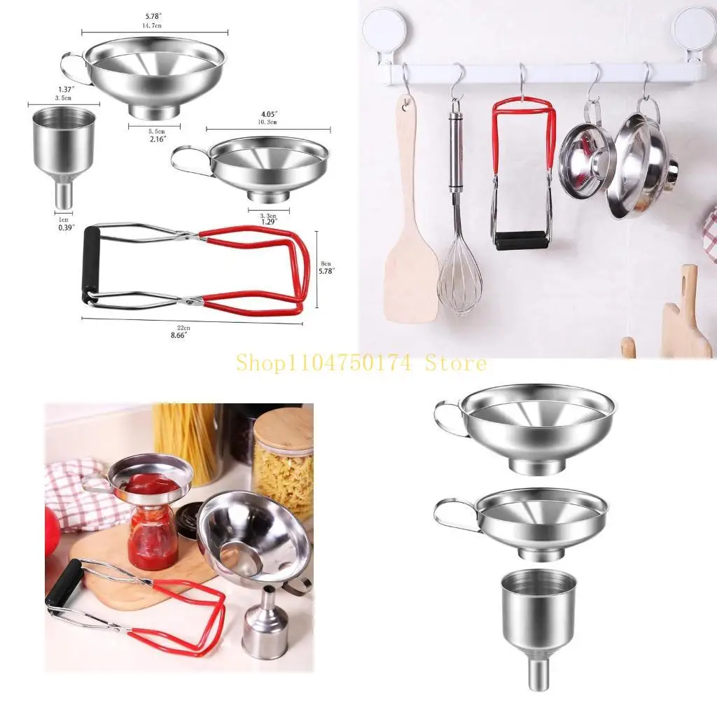 Stainless Steel Funnel Kitchen Oil Liquid Wide Mouth Funnel for Canning Kitchen top sale
