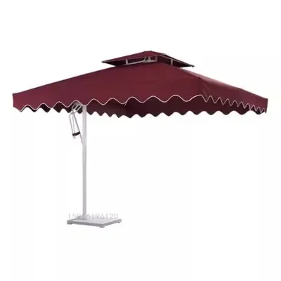 -Outdoor parasol square standing super large advertising tent stall commercial with led light strip beach Roman
