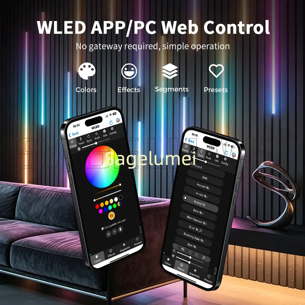 Elite 6-Channel LED Strip Controller WLED Controller GLEDOPTO Ethernet Mic Relay Support Home Assistant Music Sync 15A DC5-48V