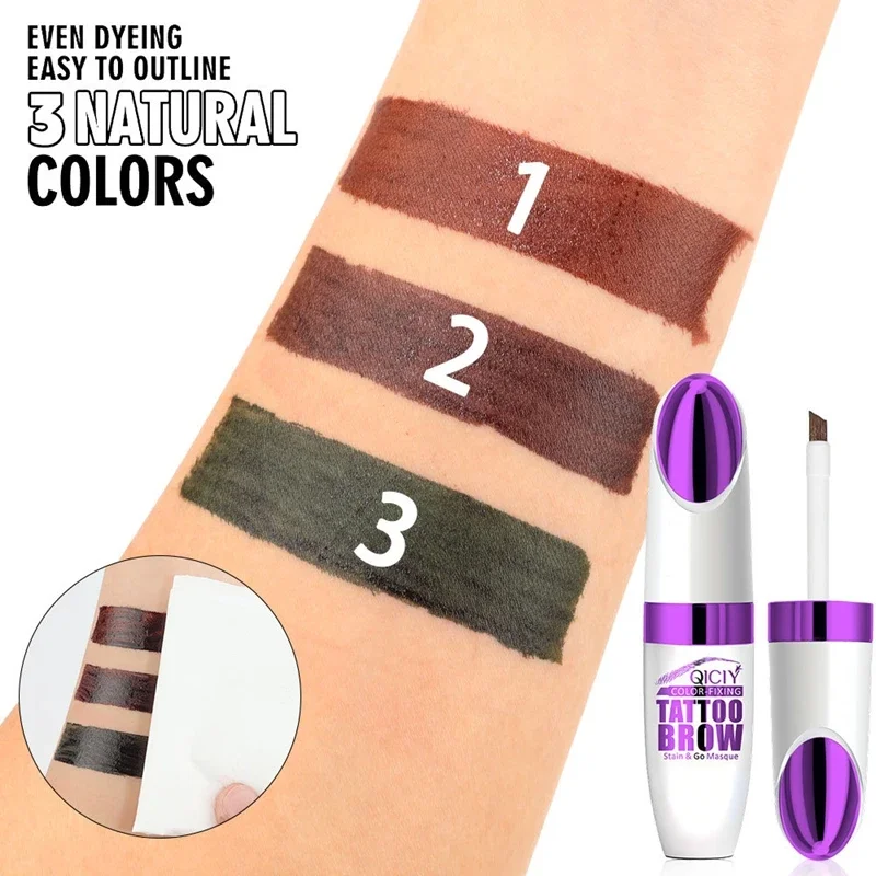 1pc Tear-Off Eyebrow Gel Natural Brow Tattoo Black Brown Long-Lasting Intense Waterproof Semi Permanent Brow Tint Eye Makeup