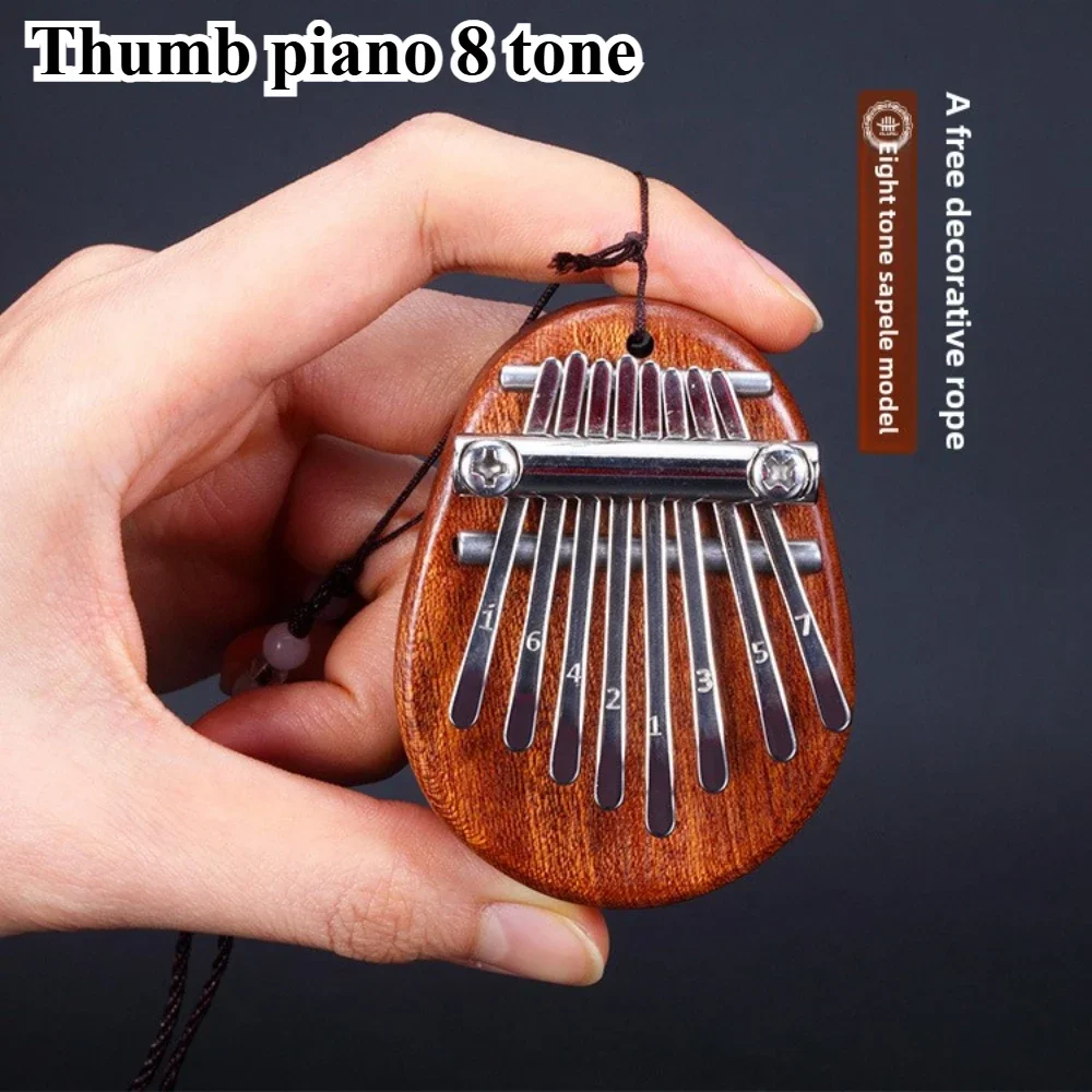 Mini Piano de pulgar de madera, juguete musical portátil de 8 tonos para principiantes, caja de música para Piano de dedo, regalos de Navidad Diy, regalo para novia, 1 Uds.