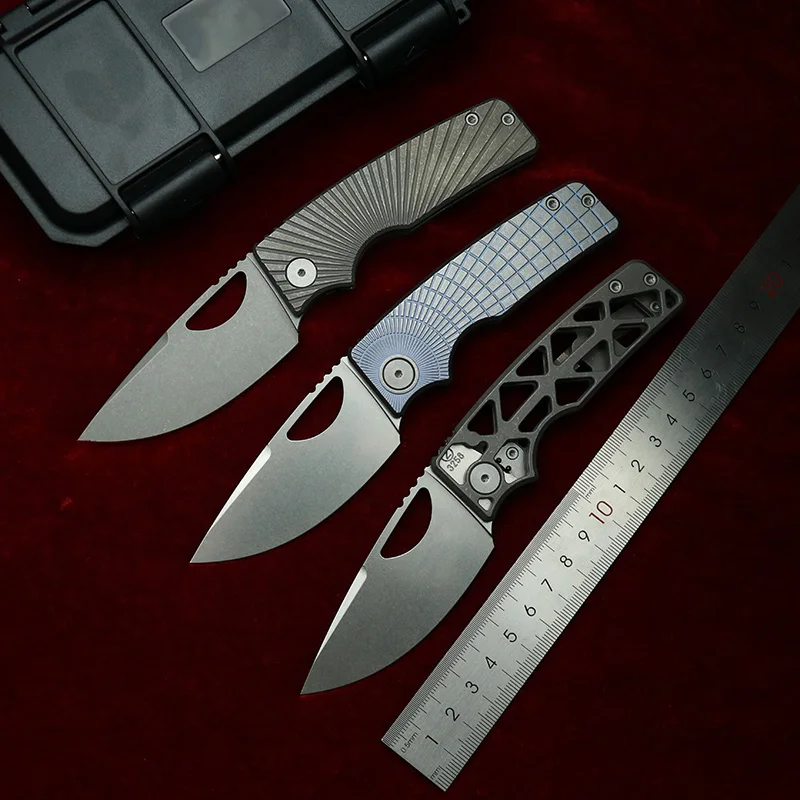 

LEMIFSHE make OZ Rosie V3 154cm Blade Titanium handle Copper Gasket EDC Tool Camping Outdoor Folding Knife