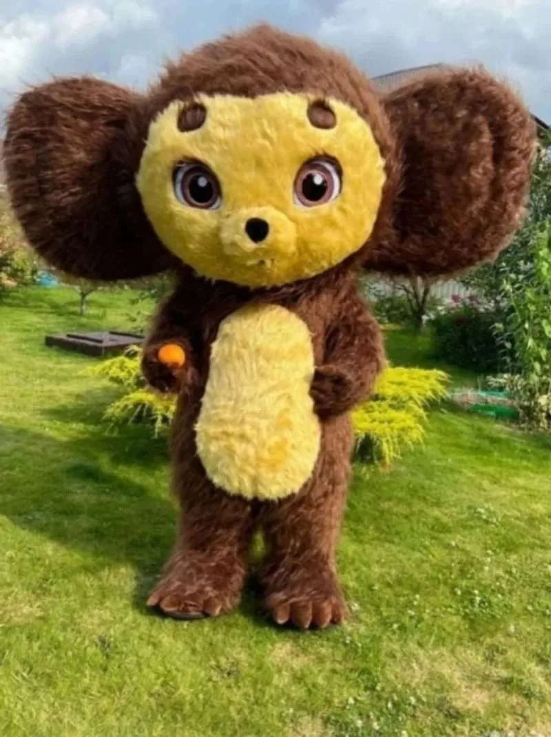 

Надувной костюм-талисман Чебурашки (обезьяны) 2м/2.6м, желтый, с большими ушами, для взрослых, для рождественских вечеринок, без батареек