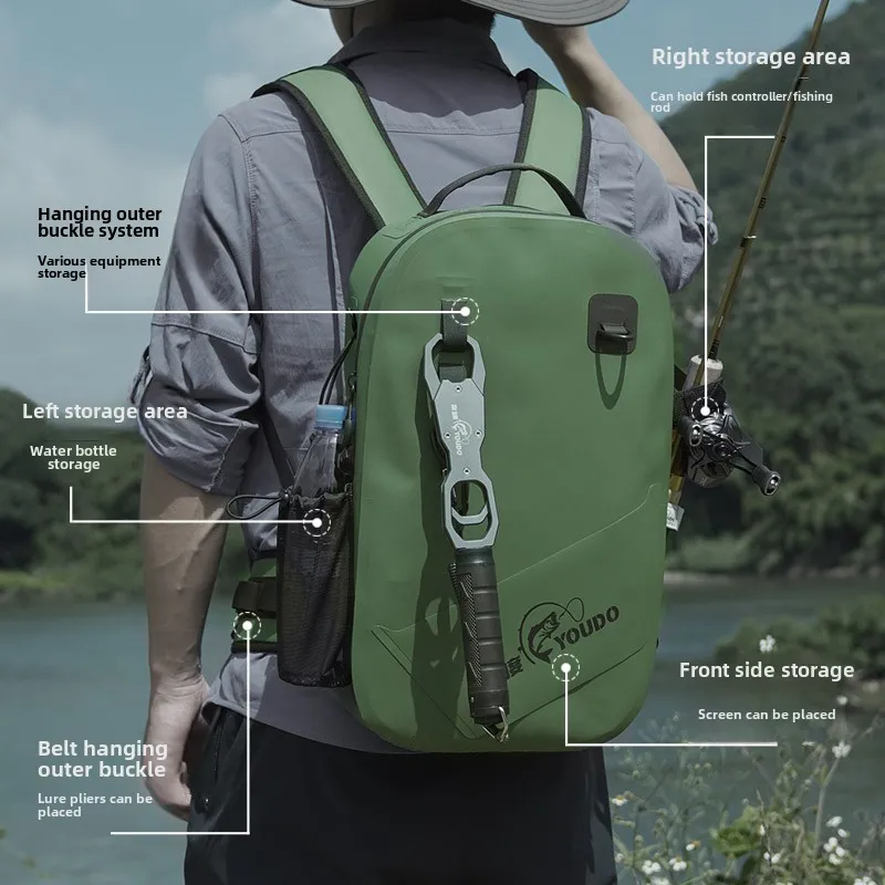 Waterproof Backpack Fishing Outdoor Large Capacity Lightweight Hiking Backpack