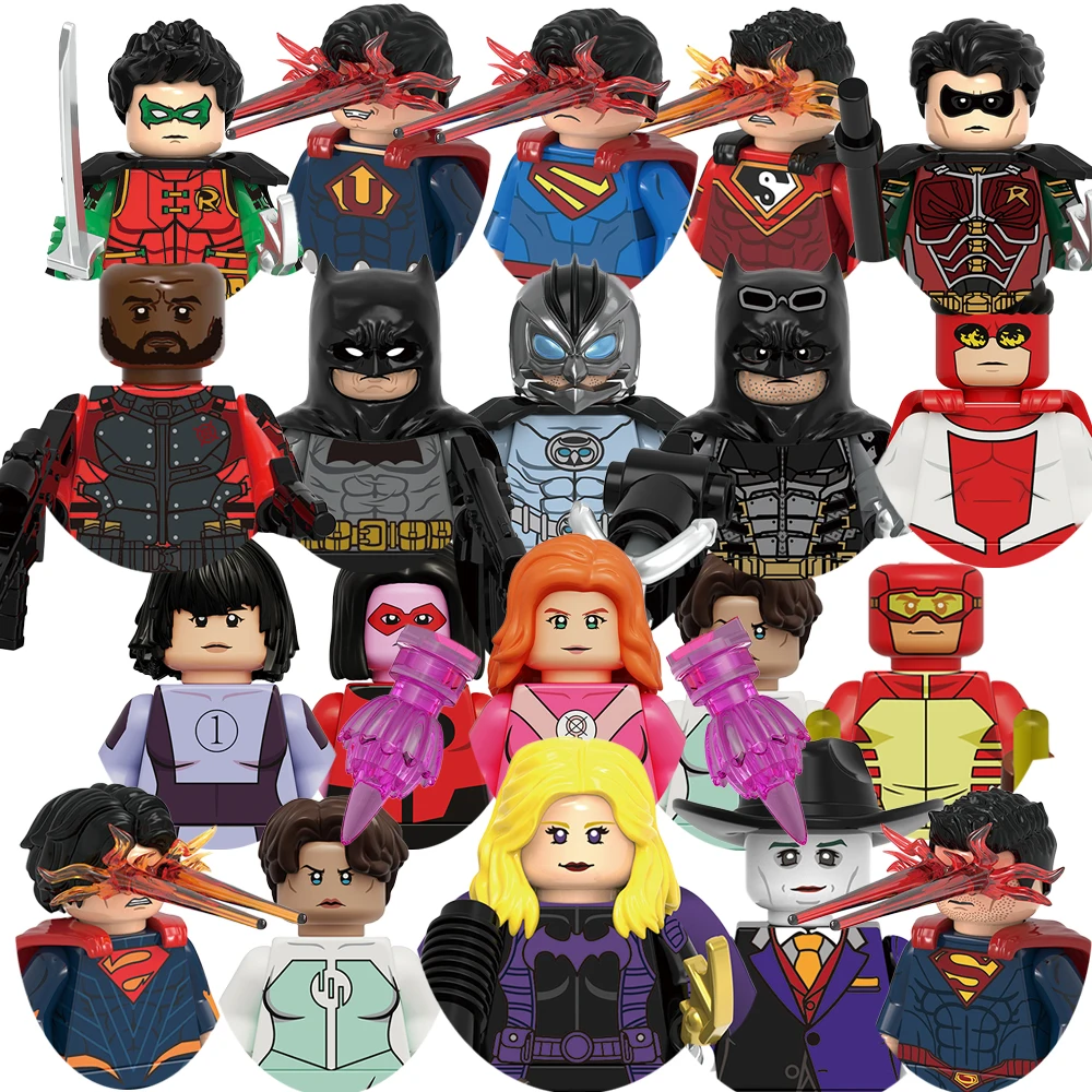 Omini Man GH0692-GH0707, Ladrillos de Construcción de Superman Invencible y Batman, Figuras de Acción, Juguetes y Regalos para Niños, Bloques de Construcción para Fiestas