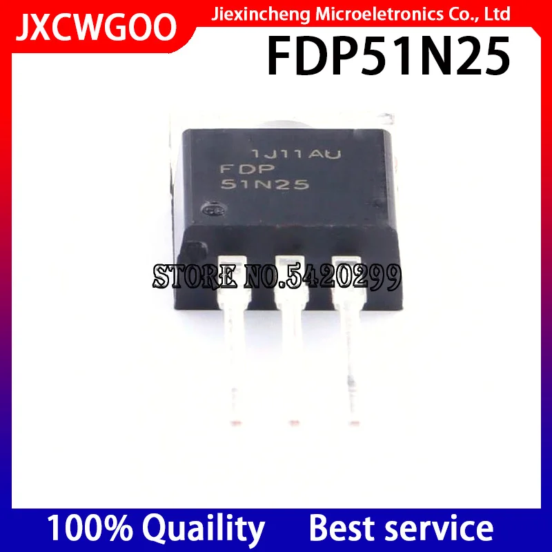 10PCS FDP51N25 51N25 TO220 250V 51A MOSFET N-Channel New original