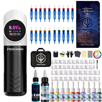 Panda POSEIDON Tattoo Kit Wireless Tattoo Pen Kit For Permanent Makeup Tattoo Machine Kit Cute Tattoo Power Supply Tattoo Kit