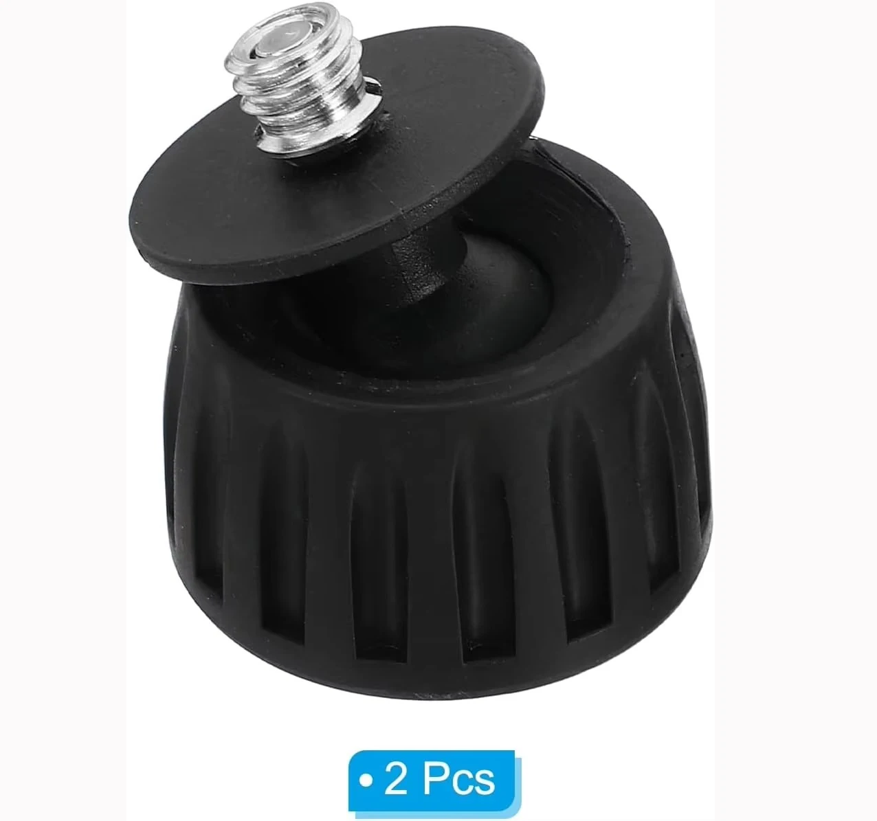 2 pies de trípode de goma universales de 3/8 ", paquete de 2 piezas de repuesto de trípode antideslizante, rotación de 360 grados para trípodes de cámara monopié