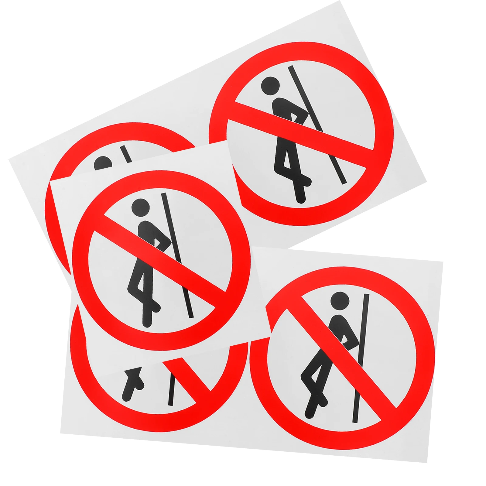 5 Pcs Safety Sign Stickers Parking Warning Signs Label Removable Caution Pvc Self-adhesive Decals for Workplace