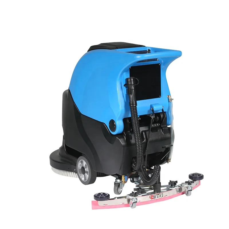 Electric 55L Scrubber Floor Cleaning Machine Walk Behind Floor Scrubber For Hotel And Warehouse