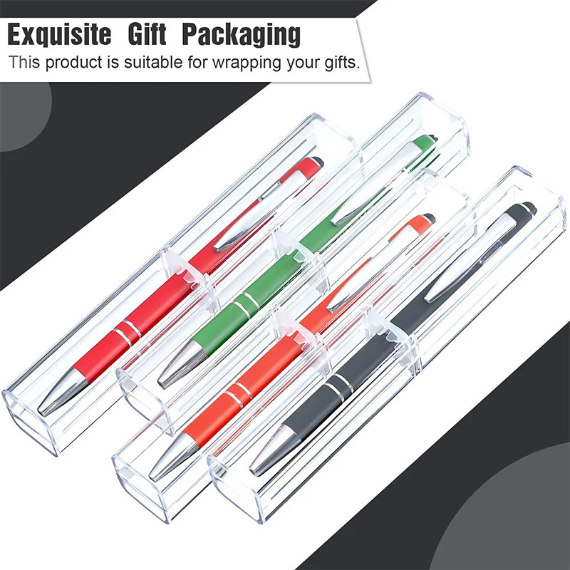 30Pcs Plastic Clear Acrylic Gift Empty Pen Storage Transparent Plastic Pencil Boxes Plastic Pen Container Pen Case